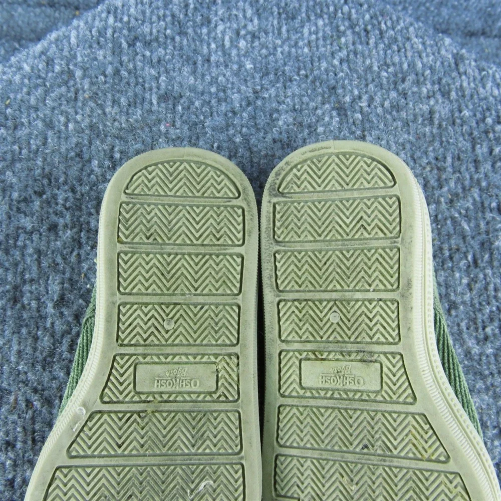 OshKosh B'gosh Boys Sneaker Size T 7 Medium Shoes‎ Green Fabric Slip On